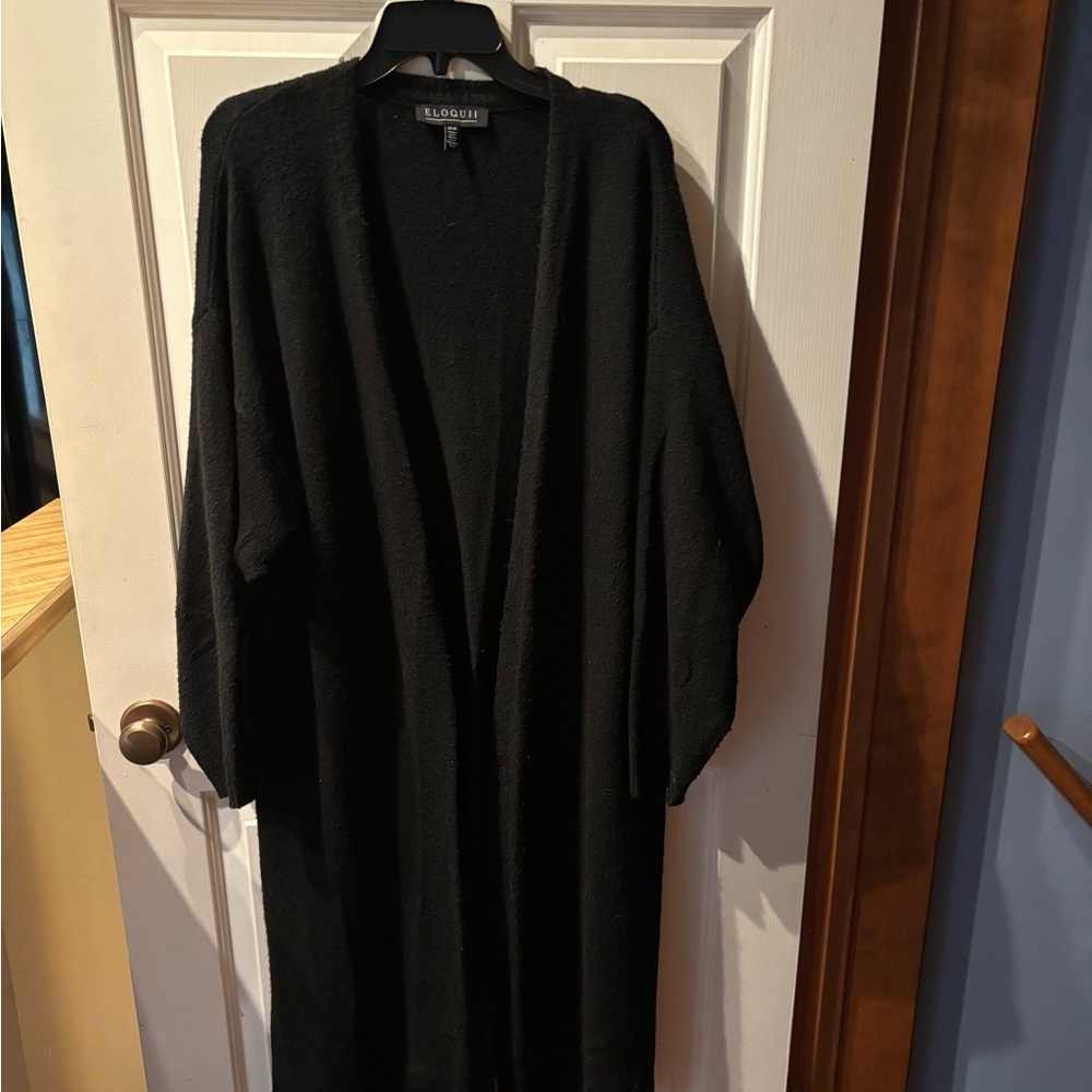 Black Open Front Cardigan by Eloquii